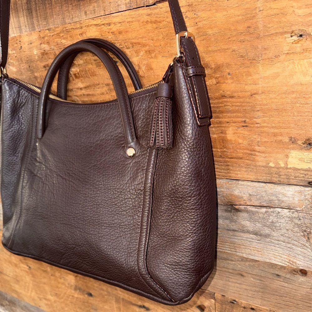 Kate Spade New York Brown Pebbled Leather Berkshire Satchel Bag With Dust Cover - Picture 3 of 12